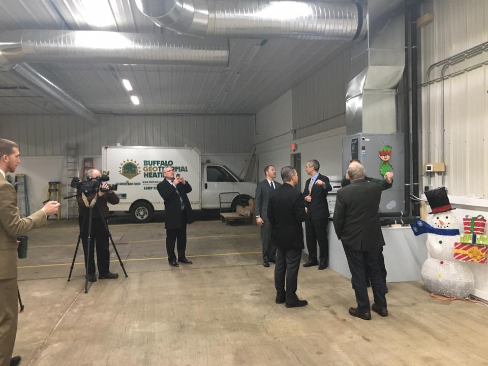 Politicians at Buffalo Geothermal Showroom 